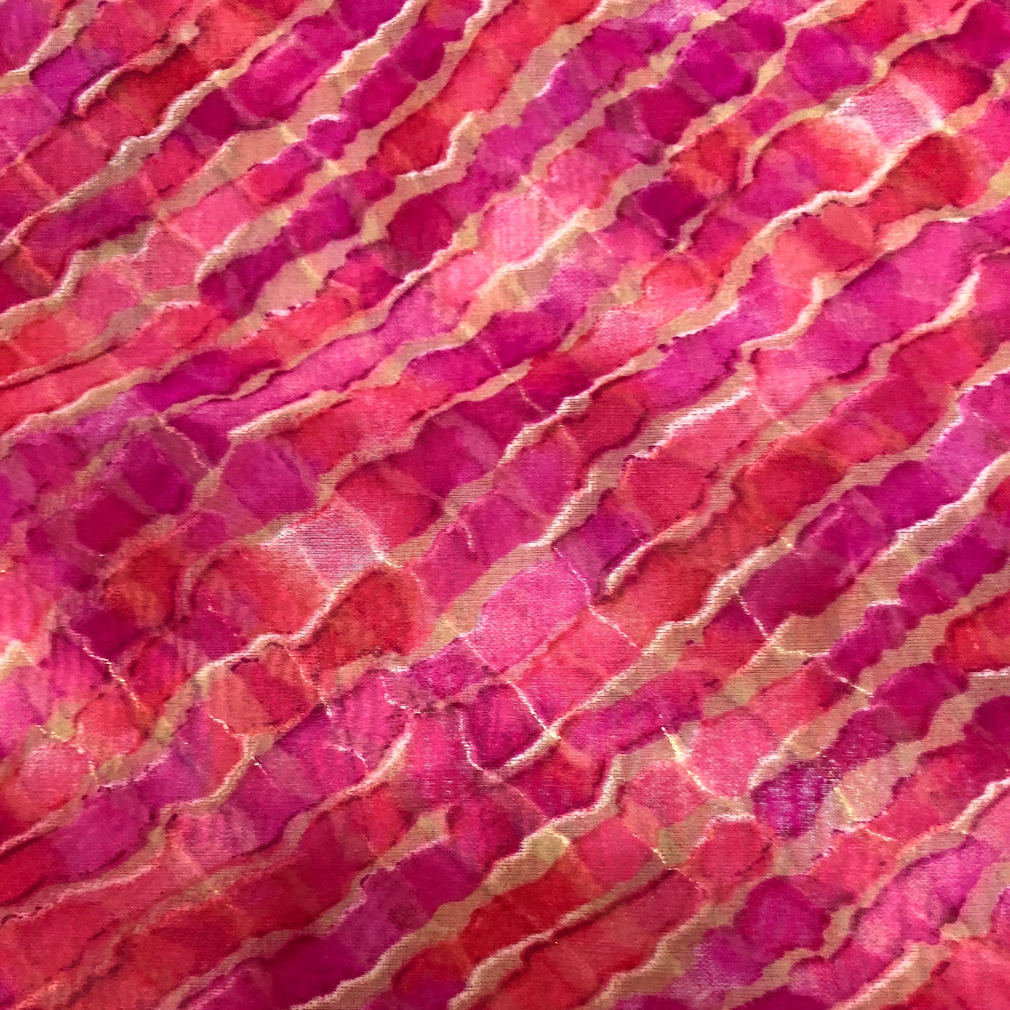 Fuchsia Pink Organza Tissue Silk Fabric