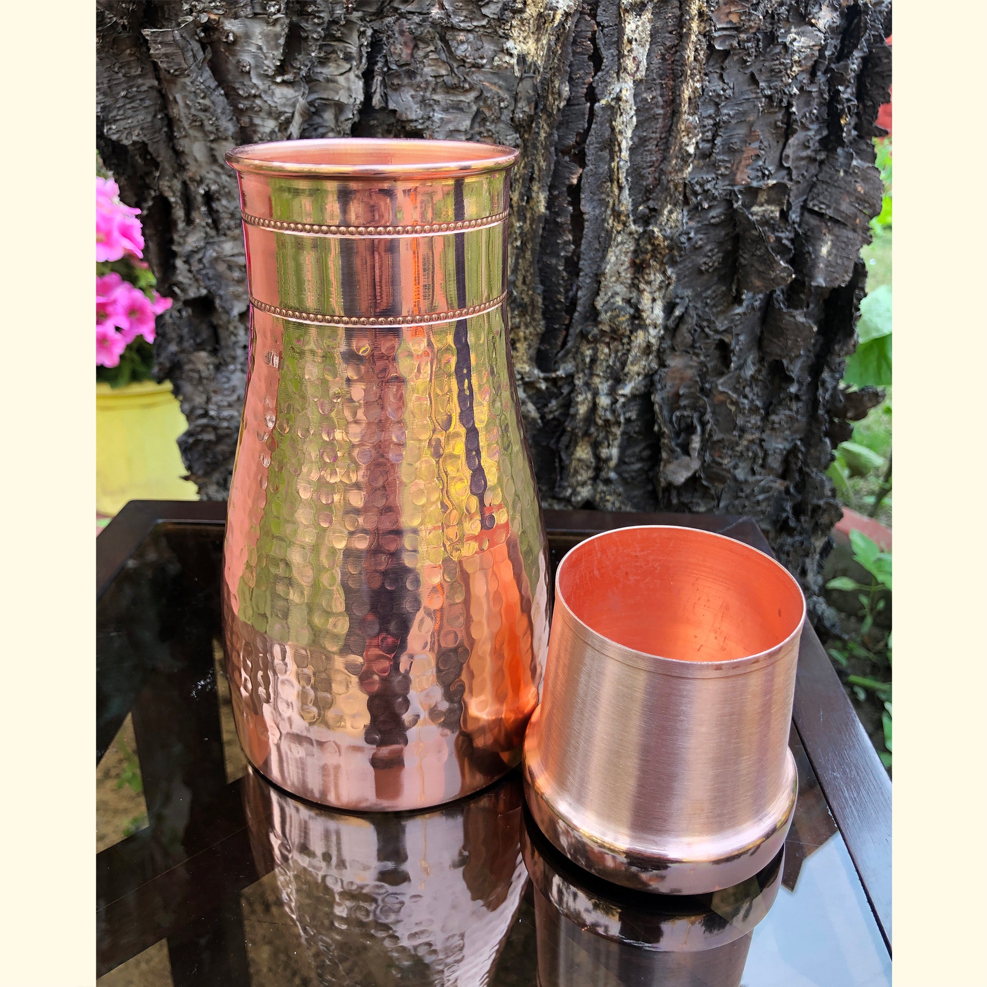 pure-copper-bedside-jug with-mini-tumbler-lid