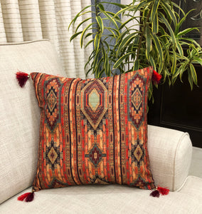 Geometric Tussar Silk Festive Cushion Cover