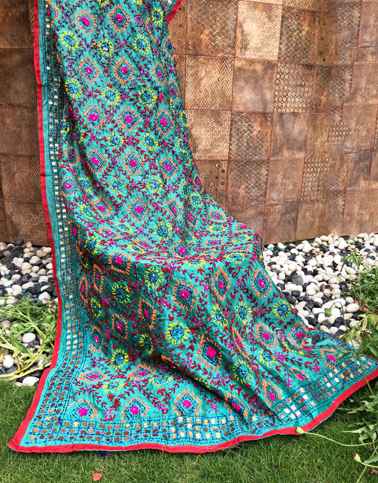 green-phulkari-cheap-dupatta-online