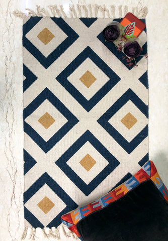 blue and white small rug for homes online