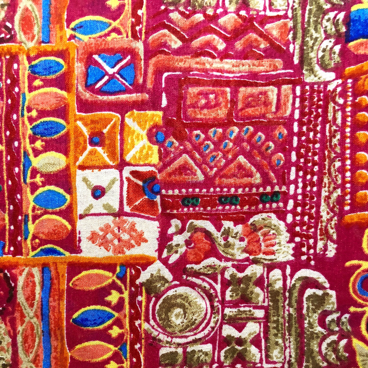 Tusser Silk Countryside Scene Fabric