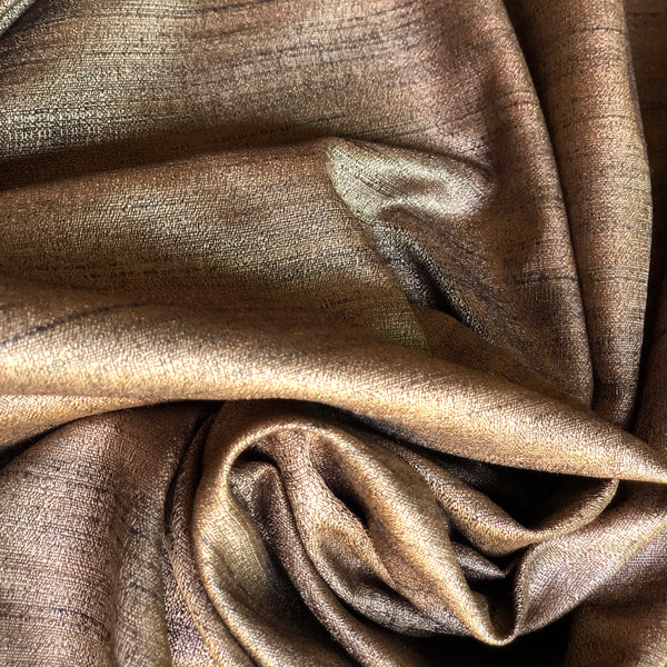 Handspun Cotton Silk Brown Fabric