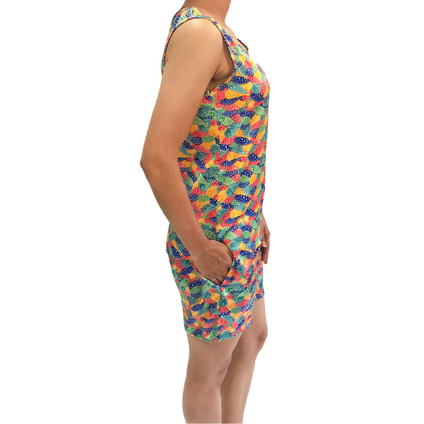 fish-print-satin-sleep-wear-with-shorts-for-women-and-girls