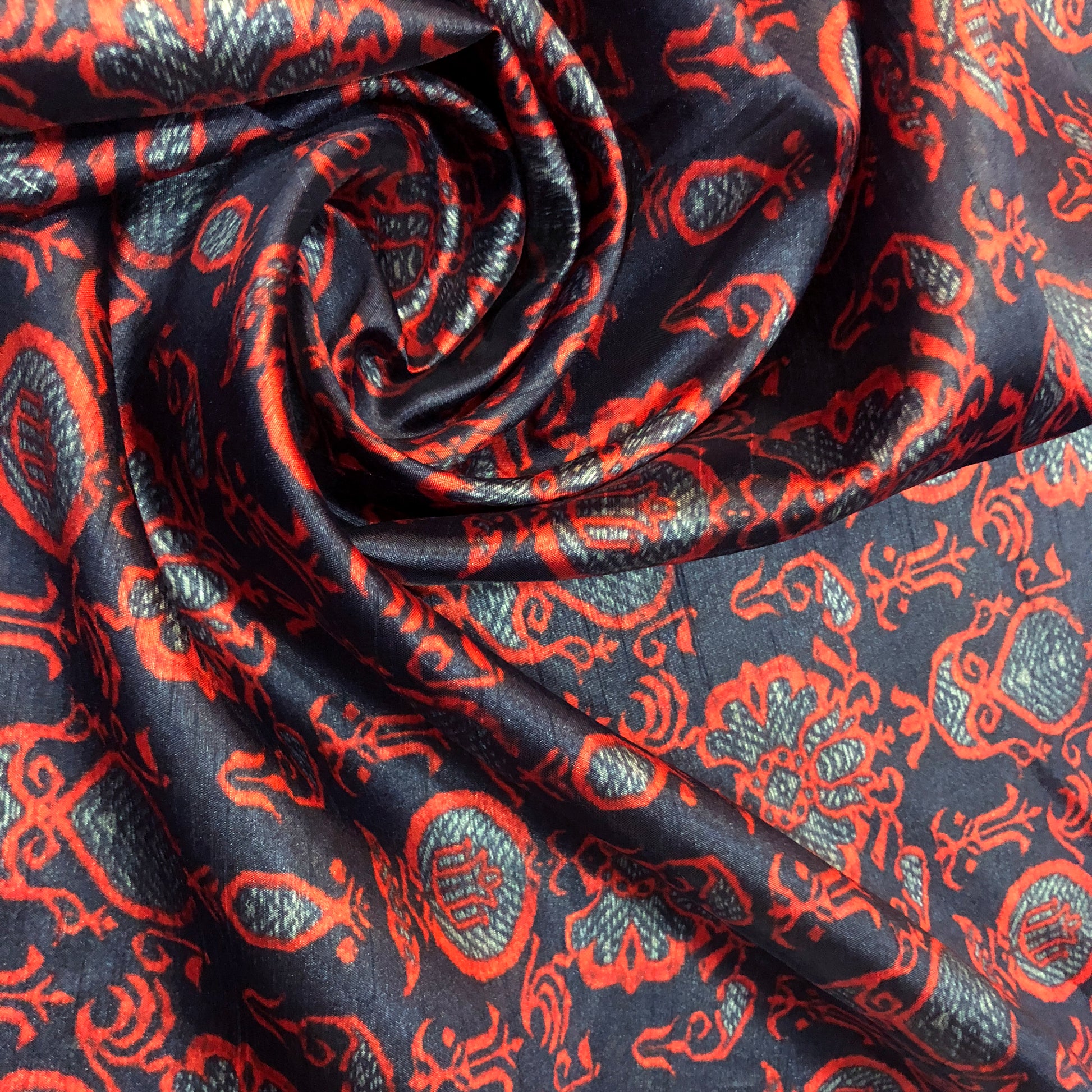 red-and-black-tussar-silk-fabric-online-india