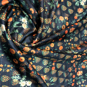Floral-print-tussar-fabric-online
