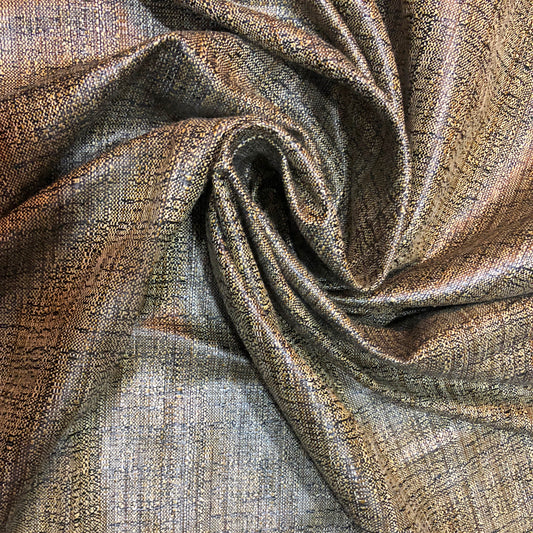 Raw Gold Silk Mixed Print Fabric