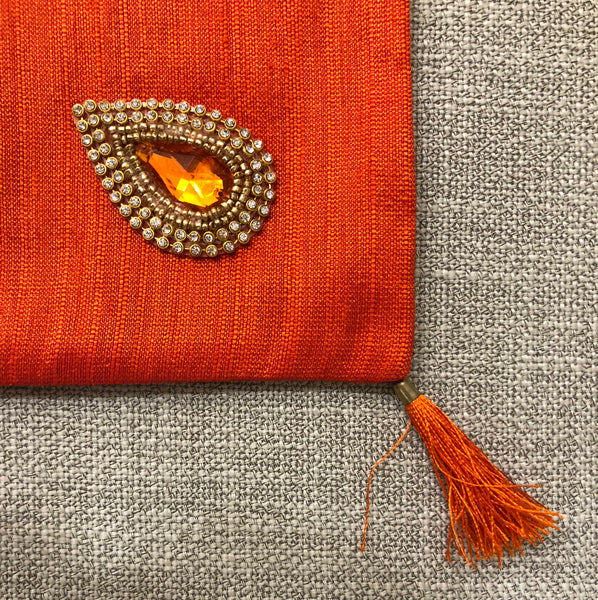 Orange Candy Silk Festive Cushion Cover