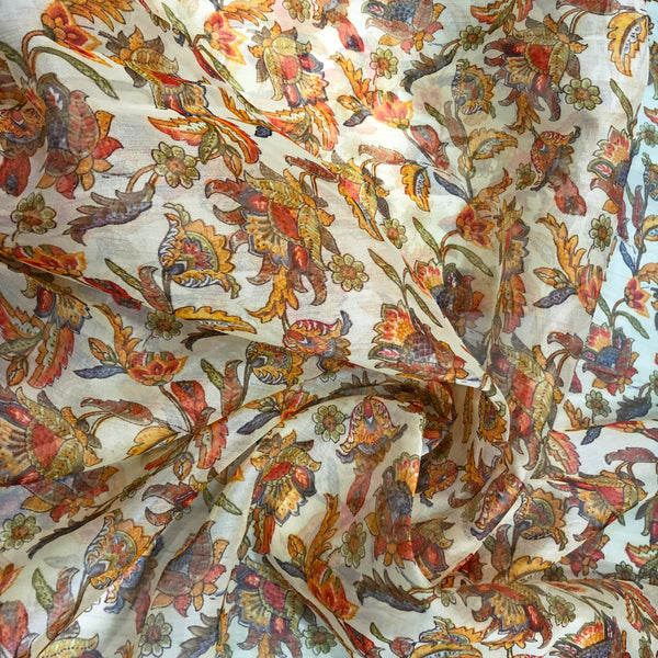 Flower Power Organza Tissue Silk Fabric