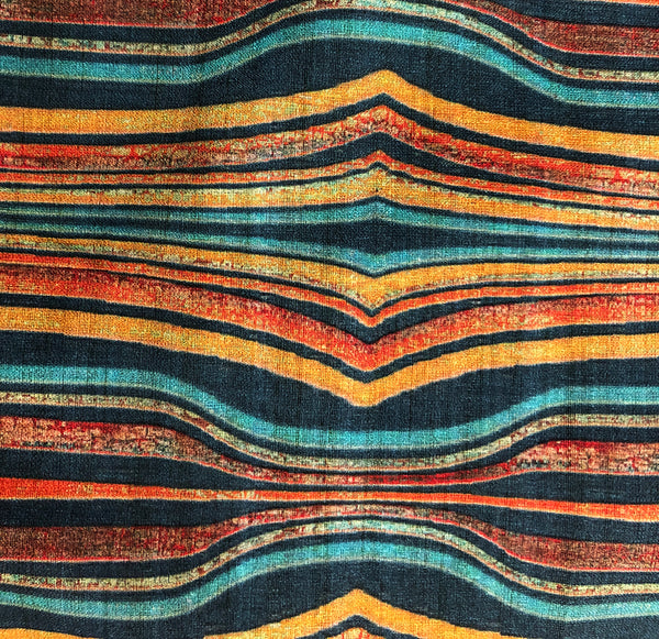 Transverse Stripes Tussar Silk Cushion Cover