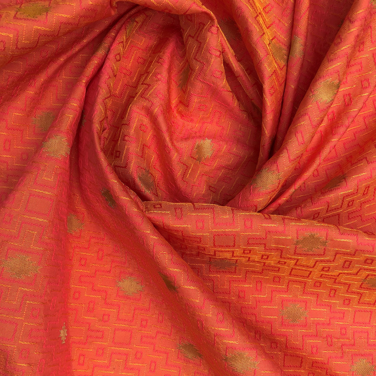 Orange Brocade Print