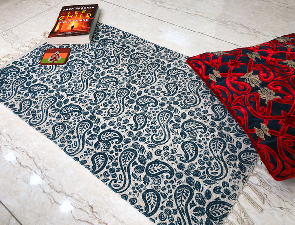 paisley print-coffee-table-rug-for-hall