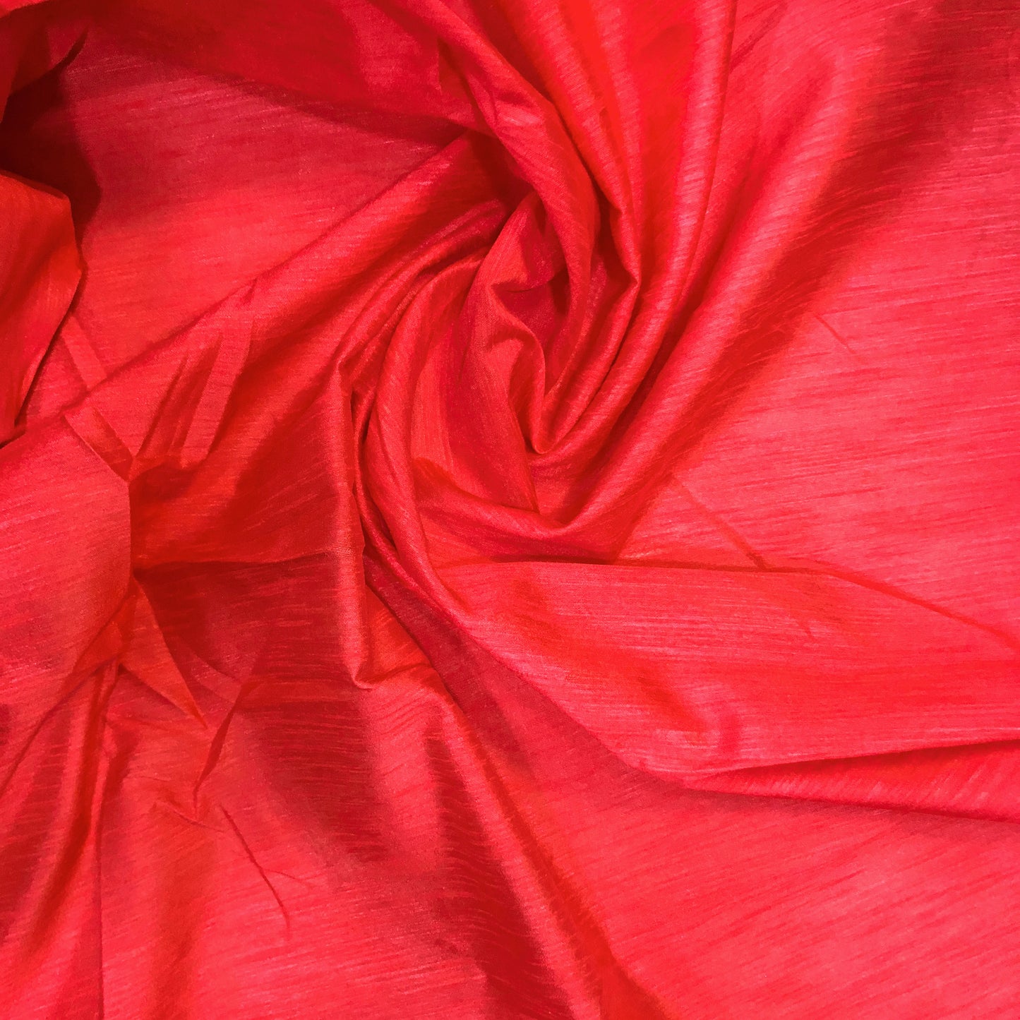 Tomato Red Raw Silk Fabric