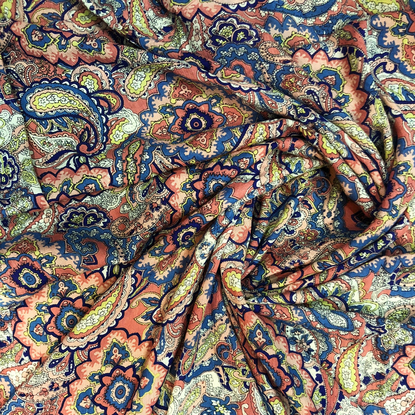 Kaleidoscopic Paisleys Rayon Print