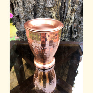 Hammered Copper Tumbler With Lid