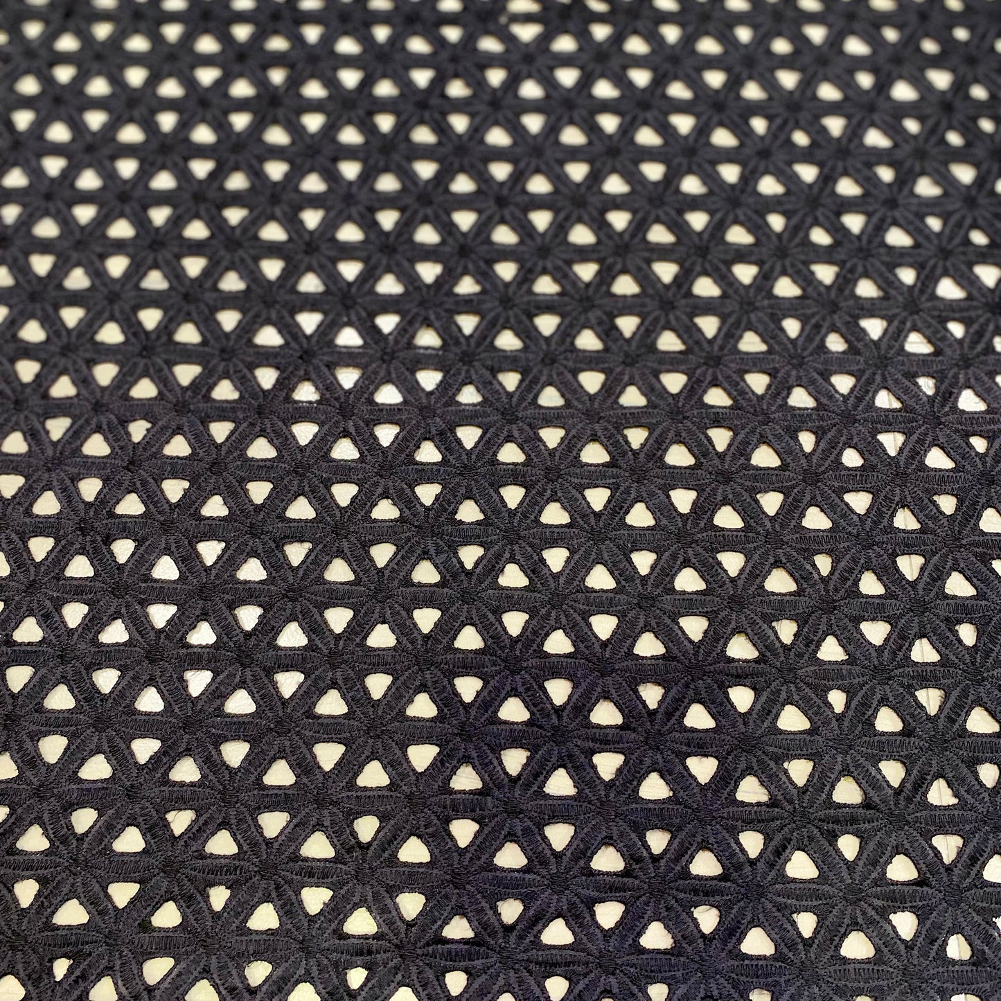 Elegant Black Eyelet Hakoba Fabric