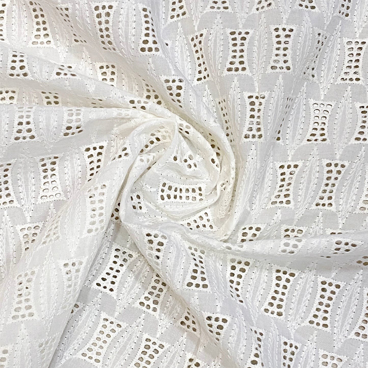 White Fish Hakoba Eyelet Fabric